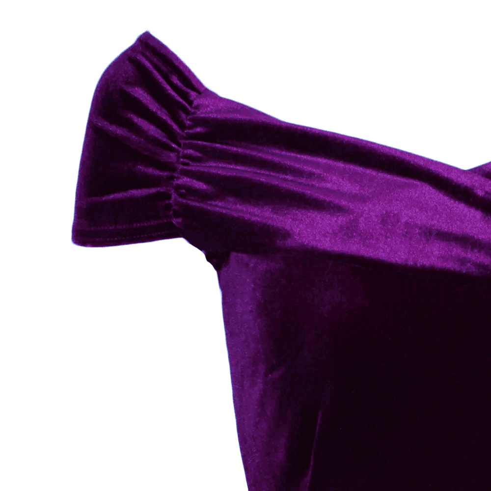 Claret Wine Red Velour Cap Sleeve Crossover Top Bardot Wiggle Dress - Pretty Kitty Fashion