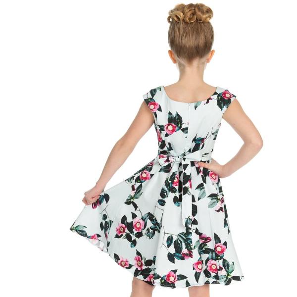 Little Kitty Girl's Pale Blue Floral Print Party Dress - Pretty Kitty Fashion