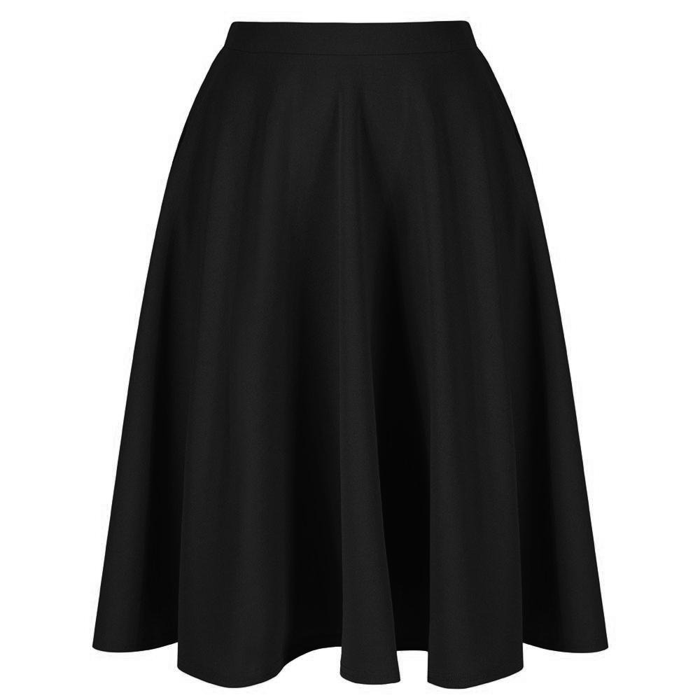 Black 1950s Vintage Rockabilly Swing Skirt - Pretty Kitty Fashion