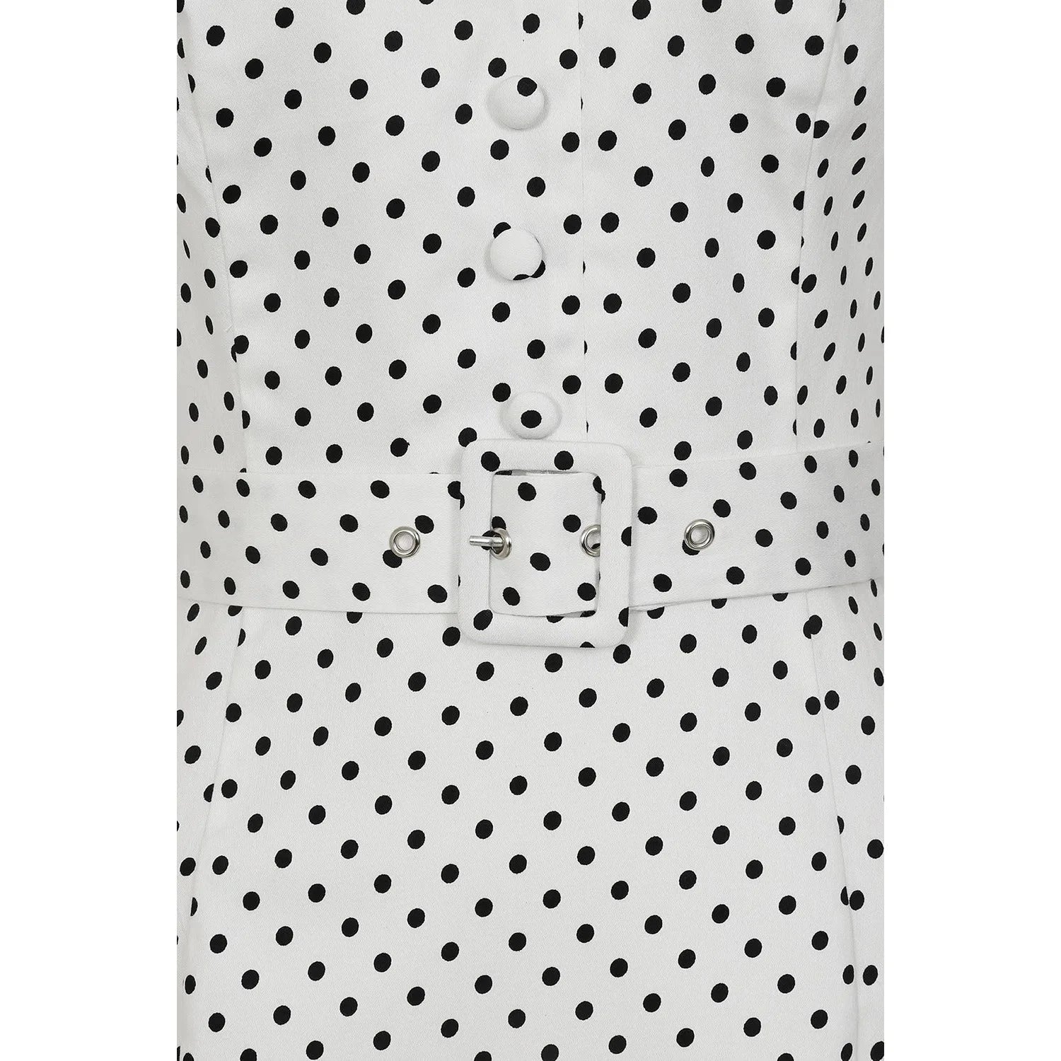 White And Black Polka Dot Classic 40s Vintage Wiggle Dress