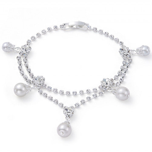 Elegant Vintage Pearl Silver Bracelet - Pretty Kitty Fashion
