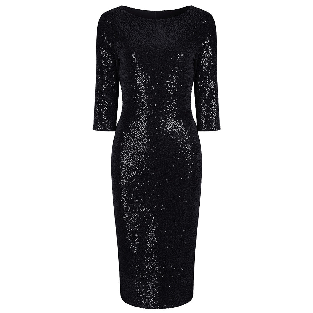 Vintage 1940s Black Velour Sequin Wiggle Dress Pretty Kitty Fashion Vintage 1940s Black Velour Sequin Wiggle Dress Pretty Kitty Fashion