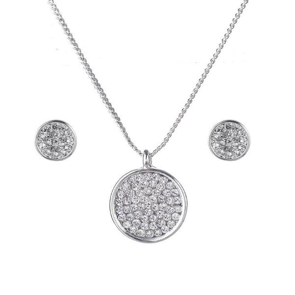 Elegant Crystal Disc Pendant and Earrings Set - Pretty Kitty Fashion