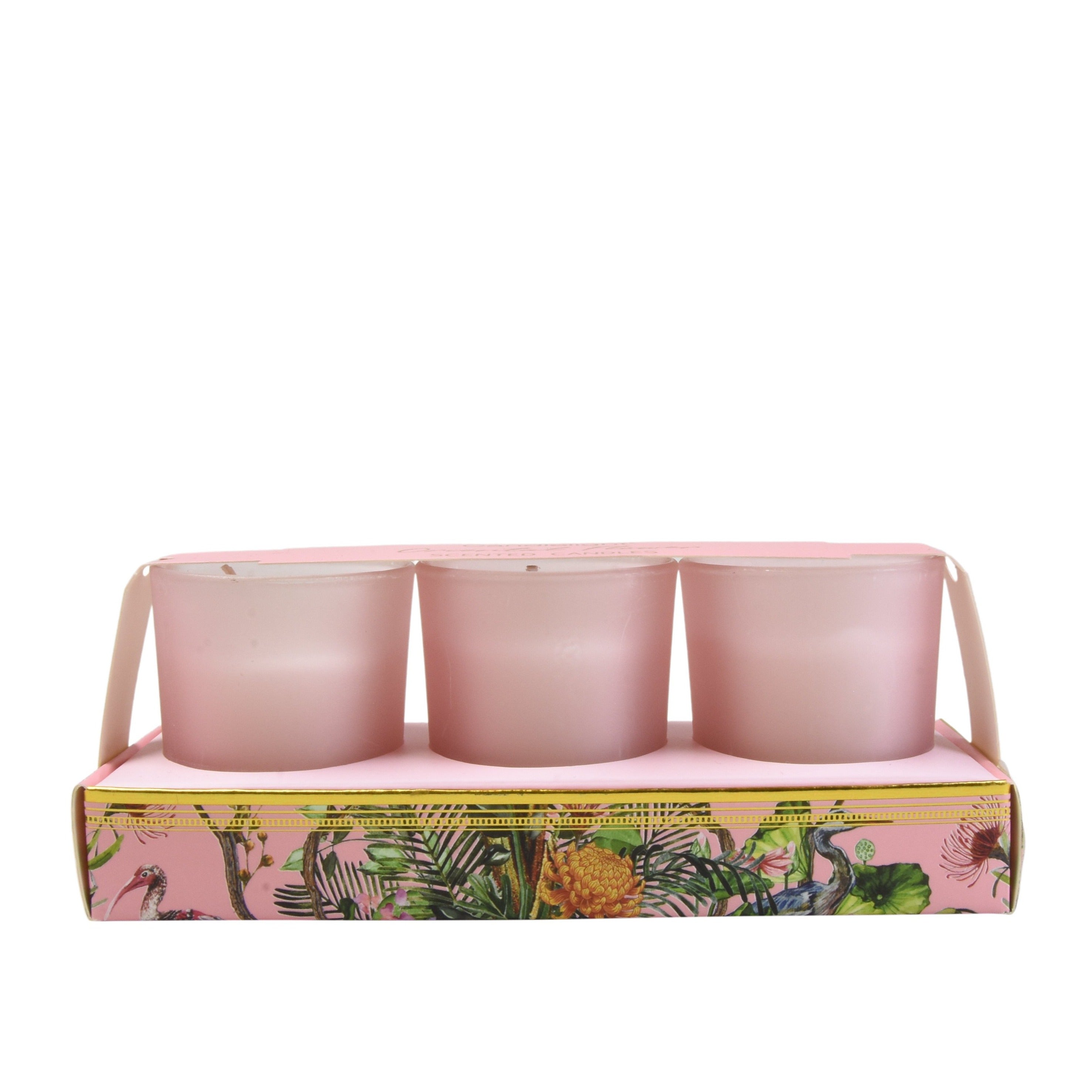 Set Of Three Oriental Flower Scent Candles