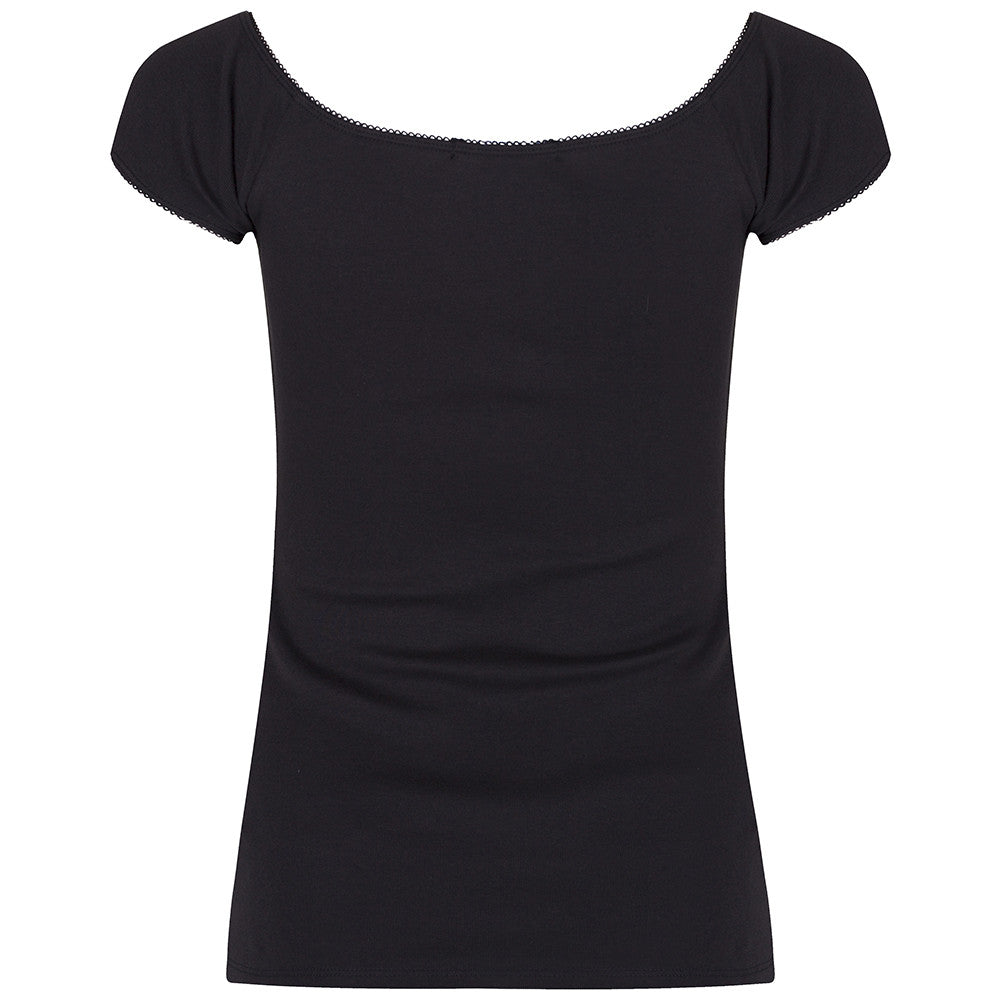Black Tie Front Top - Pretty Kitty Fashion