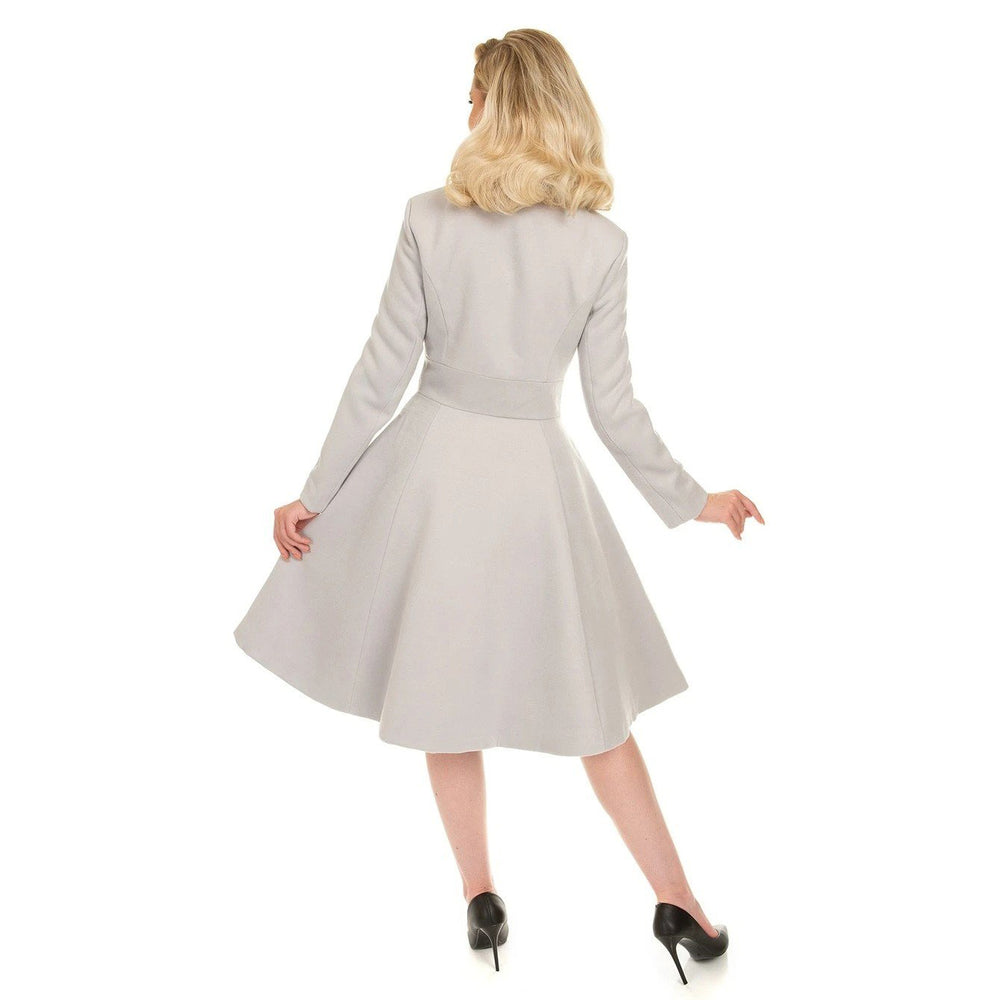 Light Grey Vintage Inspired Autumn/Winter Swing Coat