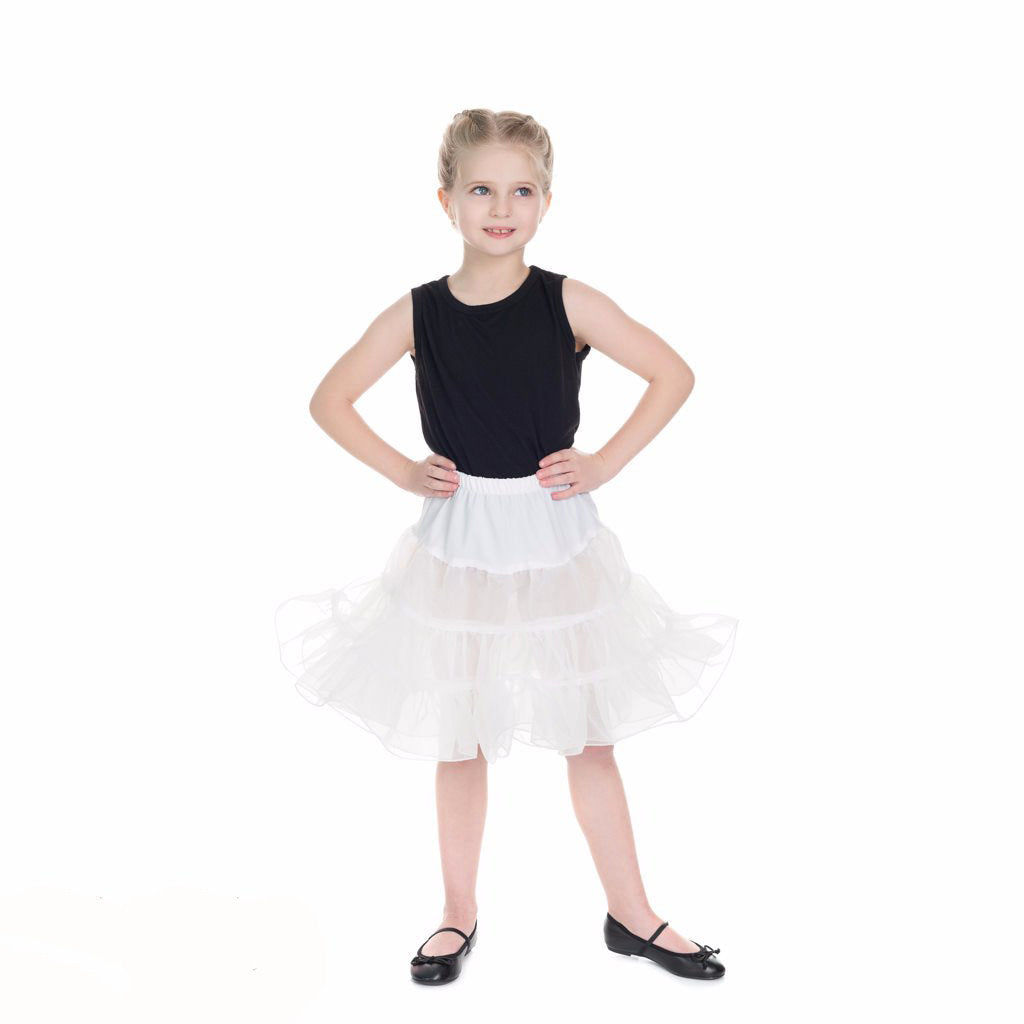 Little Kitty Girl's White Petticoat Tutu - Pretty Kitty Fashion