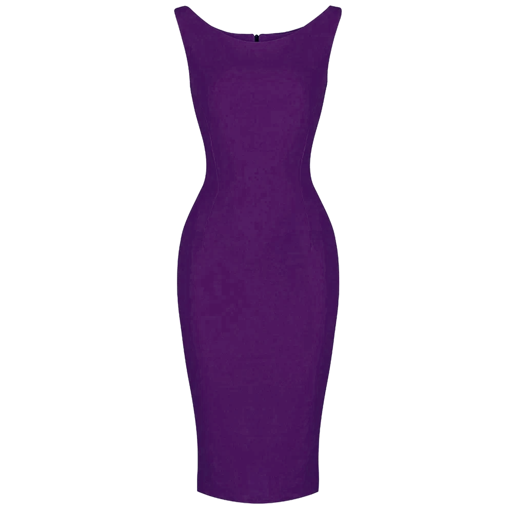 Amaranth 40s Bodycon Sleeveless Hollywood Wiggle Dress - Pretty Kitty Fashion