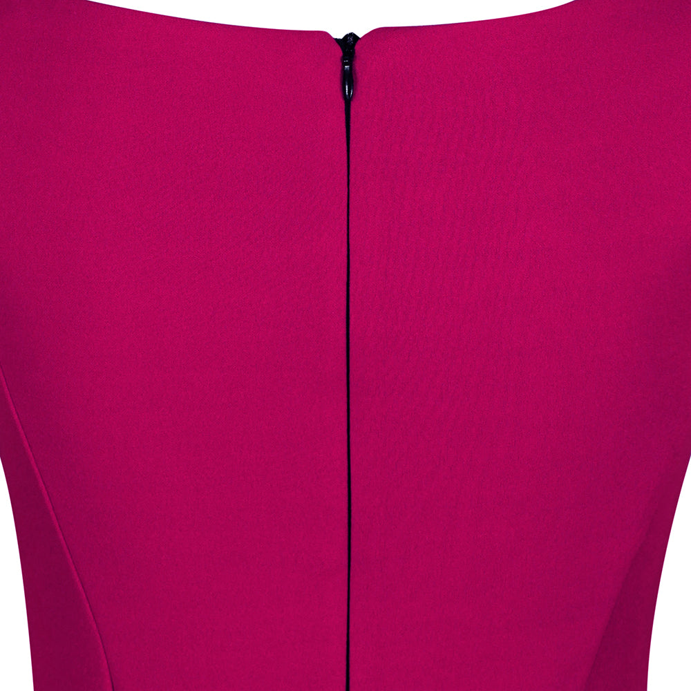Amaranth 40s Bodycon Sleeveless Hollywood Wiggle Dress - Pretty Kitty Fashion