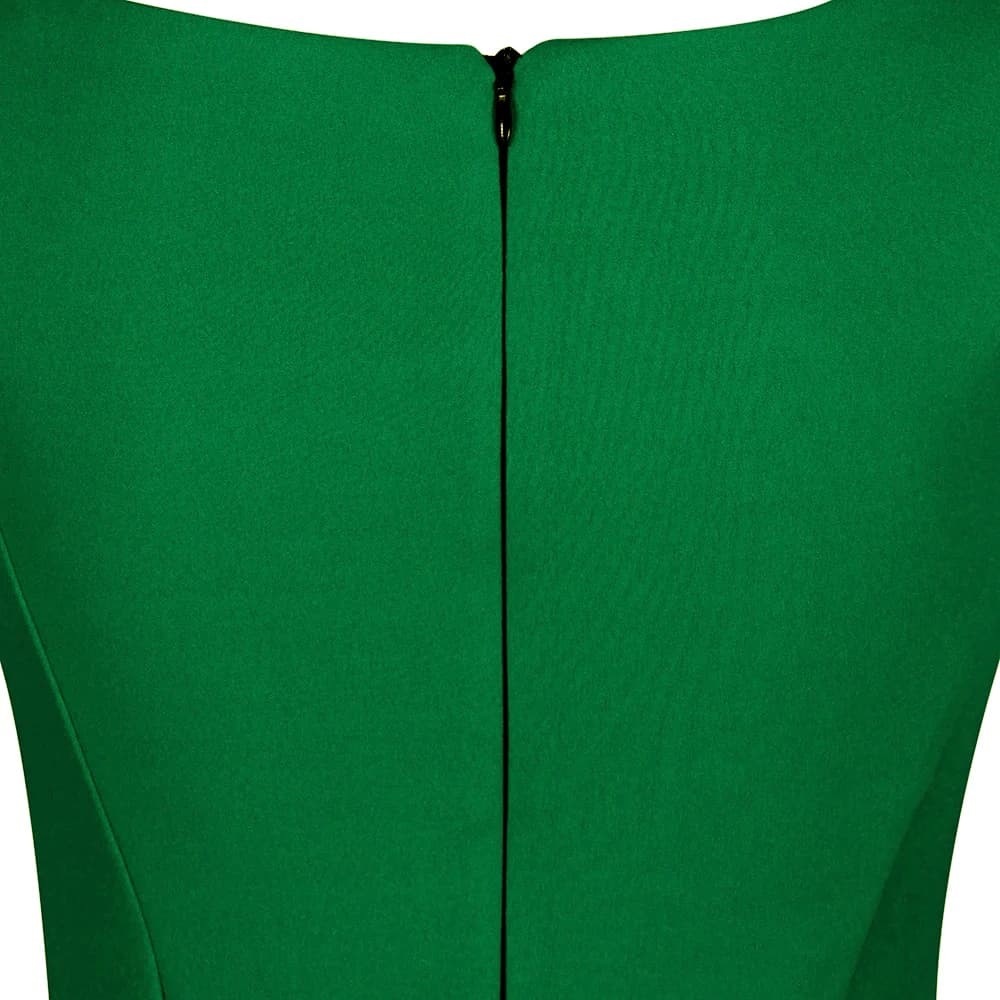 Forest Green 40s Bodycon Sleeveless Hollywood Wiggle Dress - Pretty Kitty Fashion