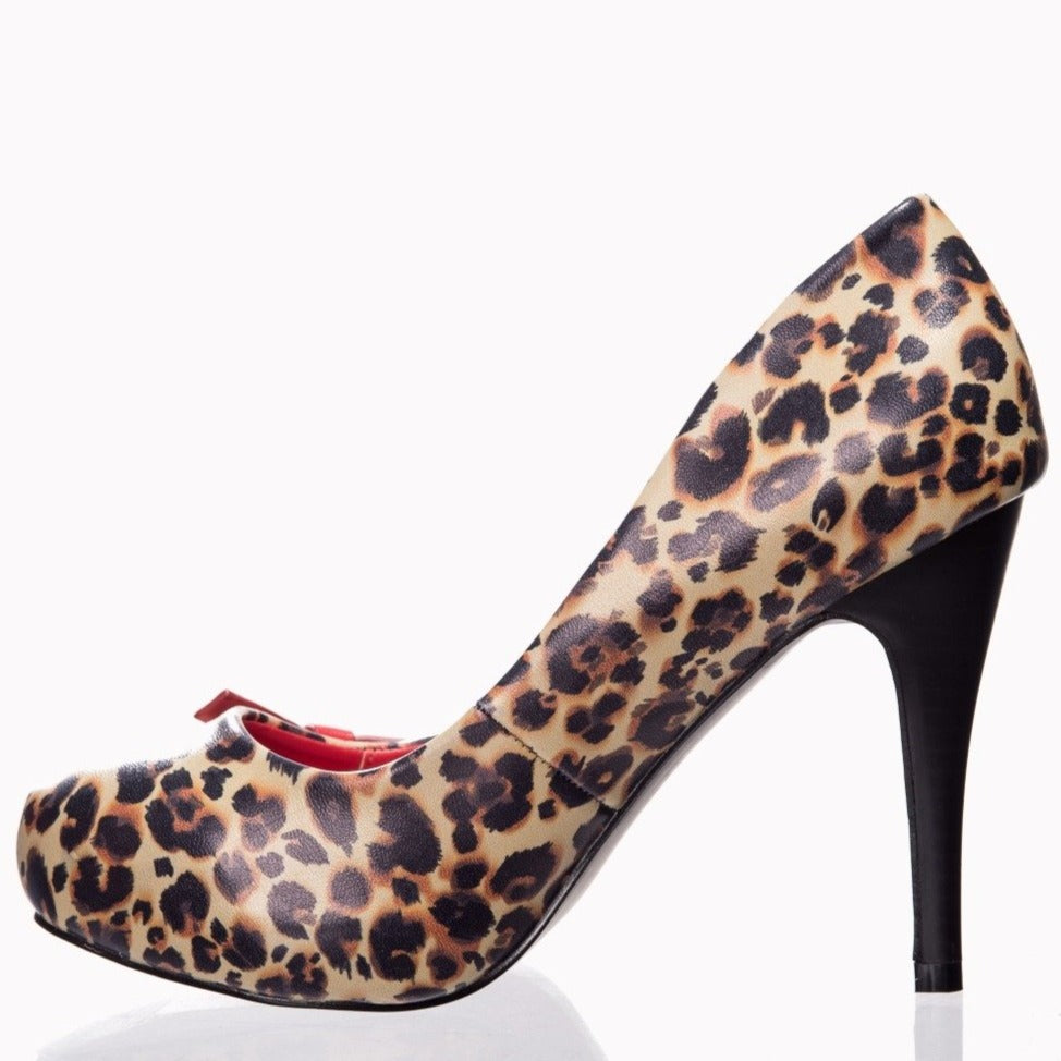 Leopard Print Bow Heels