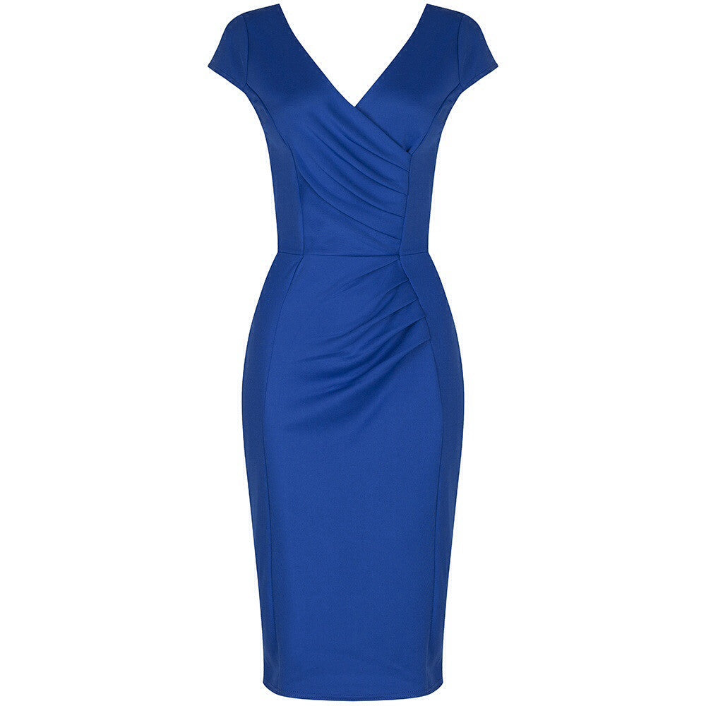 princess polly baby blue dress Royal Blue Capped Sleeve Bodycon Wiggle Dress – Pretty Kitty Fashion