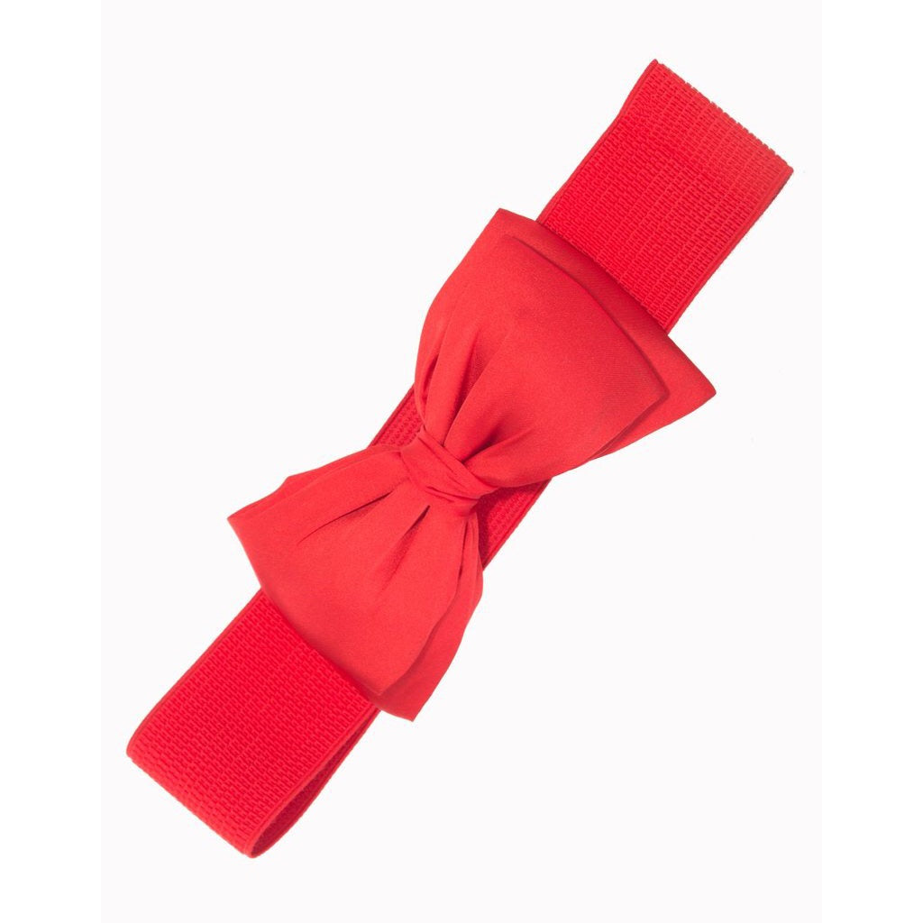 Red Vintage Bow Belt - Pretty Kitty Fashion
