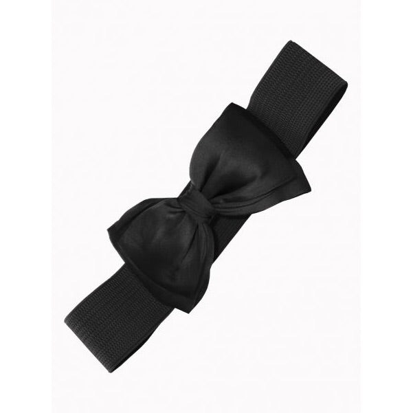 Vintage Bow Black Belt - Pretty Kitty Fashion