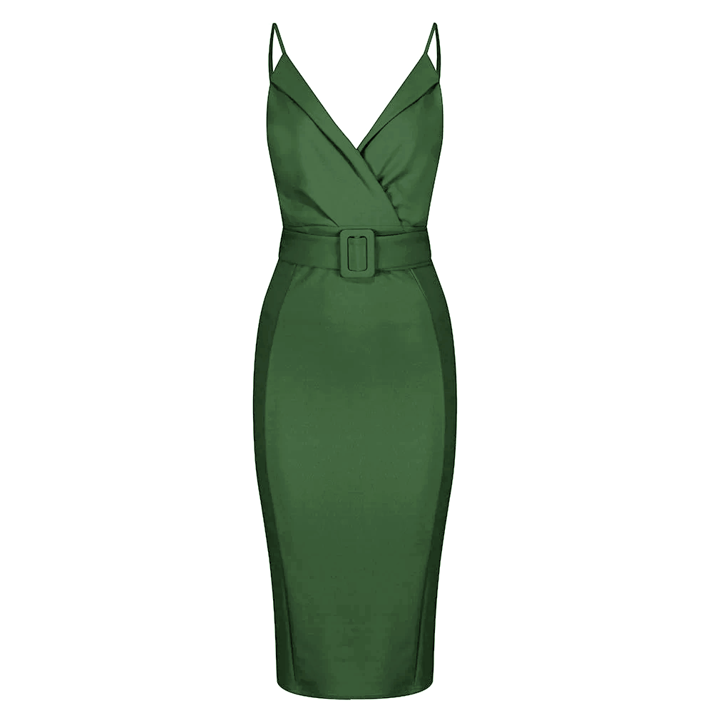 Emerald green wiggle 2024 dress