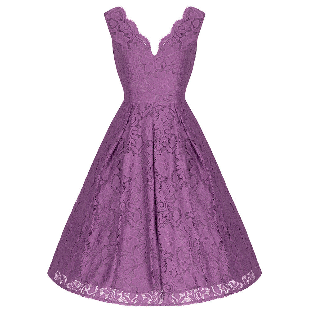 Mauve shop embroidered dress