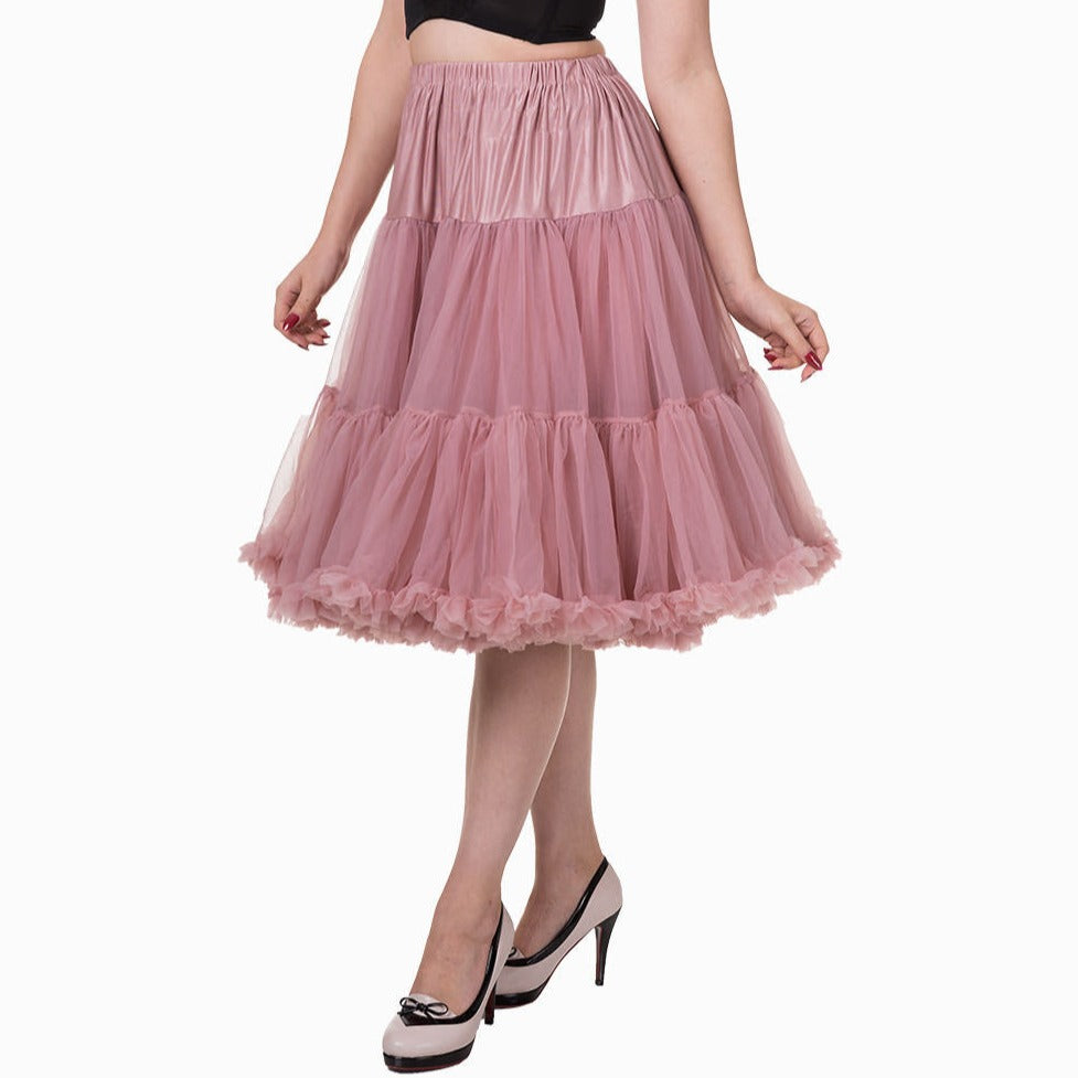 EXTRA LONG Full Dusky Pink Net Vintage Rockabilly 50s Petticoat Skirt