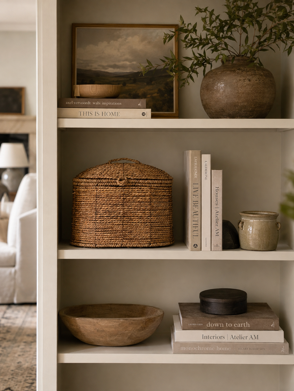 Natural Woven Lidded Storage Basket