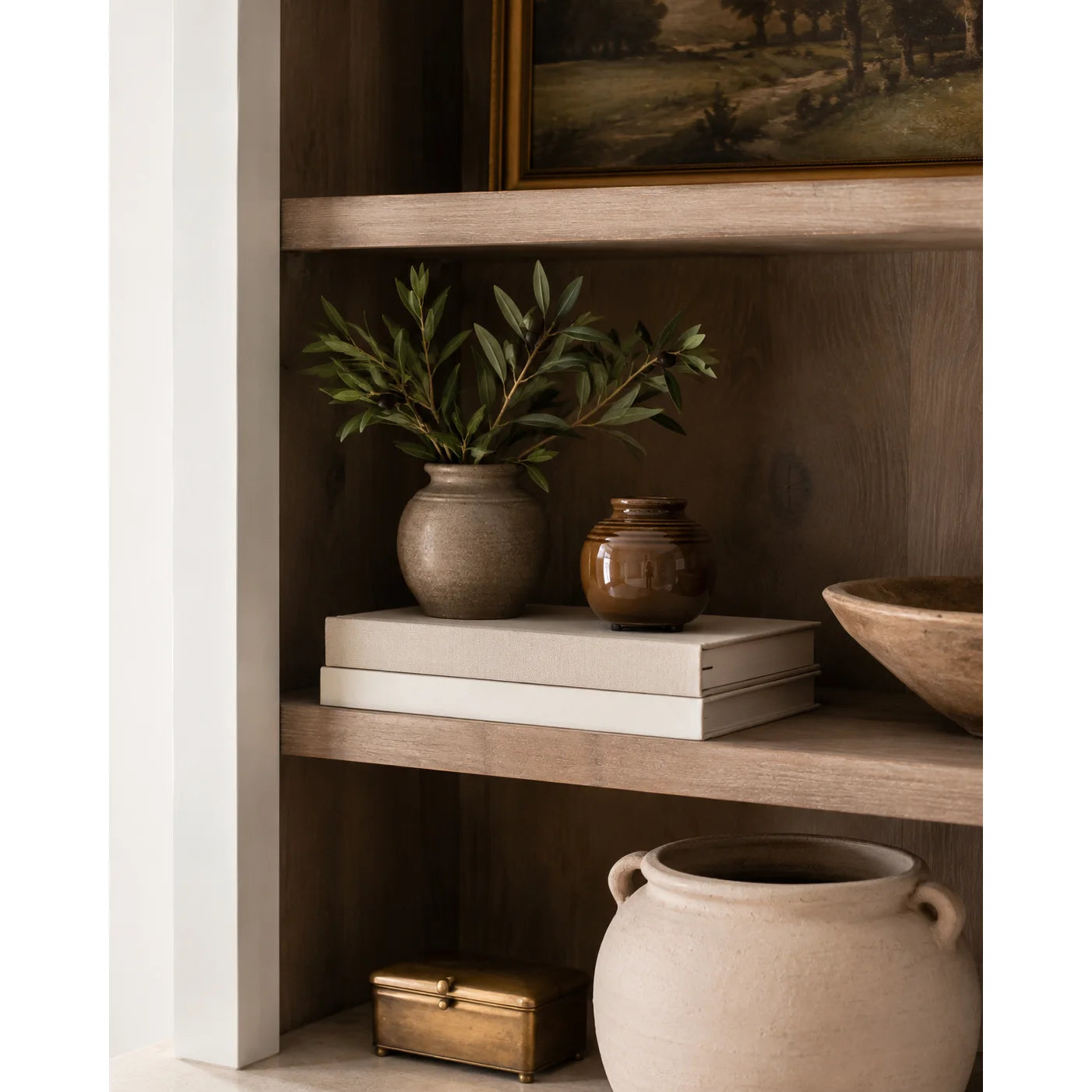 Mini Brown Ceramic Vase with Grooved Detail