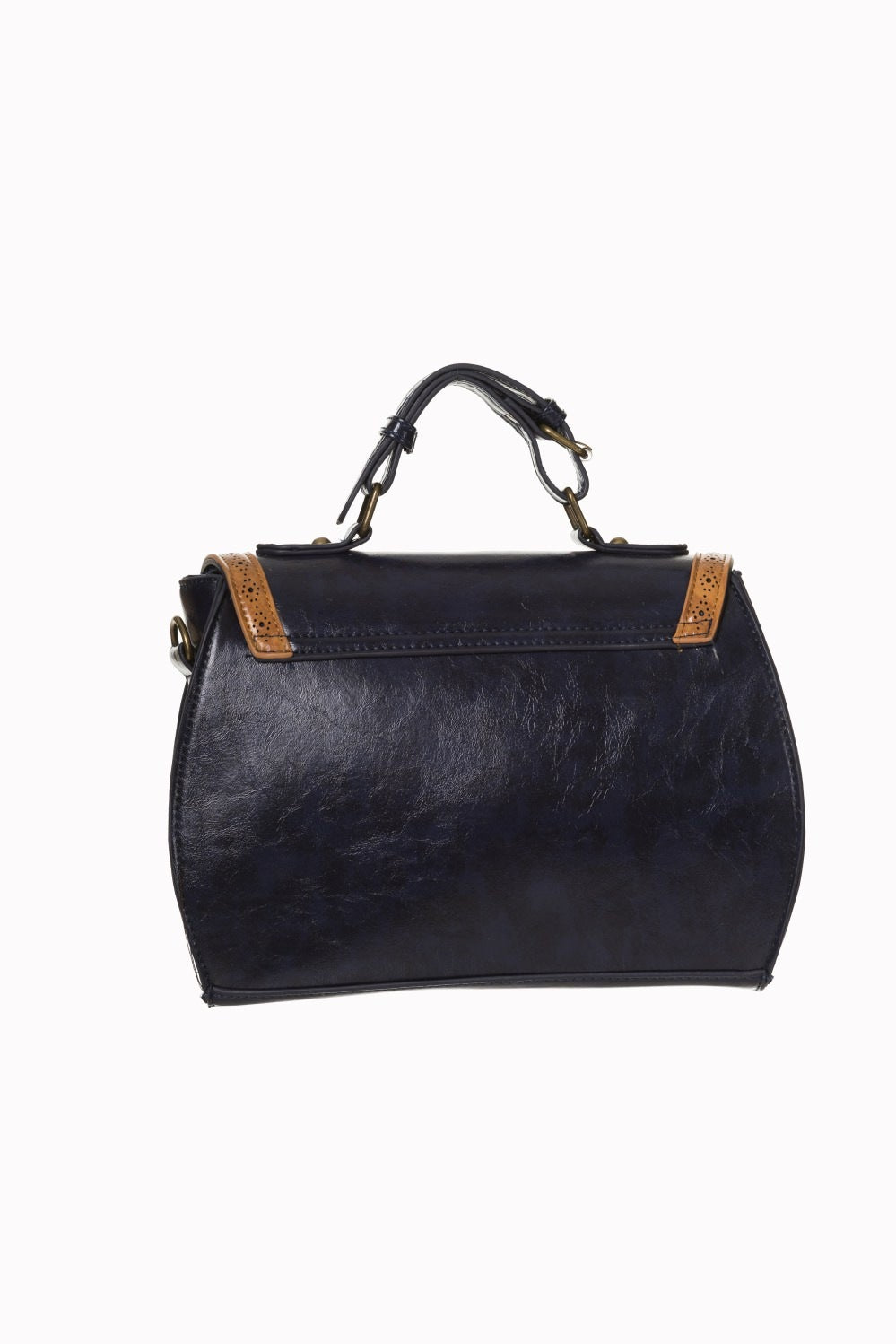 Dark Blue And Tan Vintage Retro Hand Bag