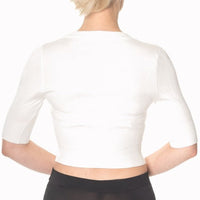 Vintage Half Sleeve Off White Cream Cardigan - Pretty Kitty Fashion