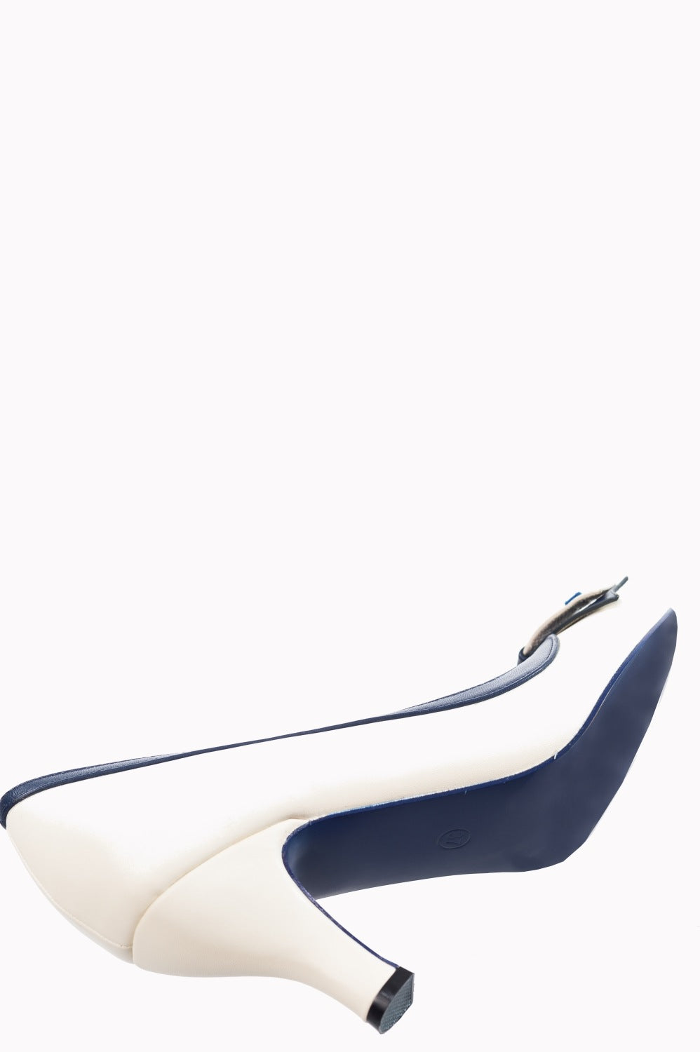 Vintage Nautical Cream And Navy Court Bow Shoes