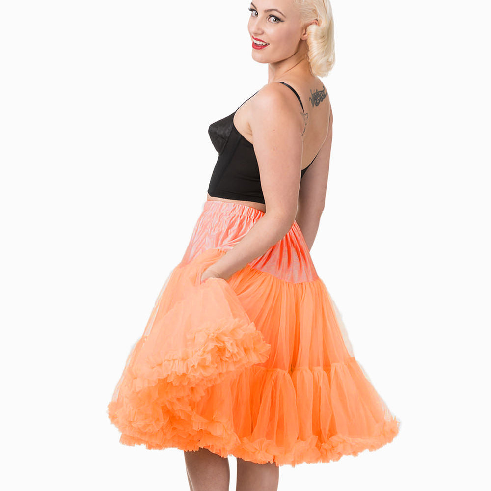 EXTRA VOLUME Orange Net Vintage Rockabilly 50s Petticoat Skirt