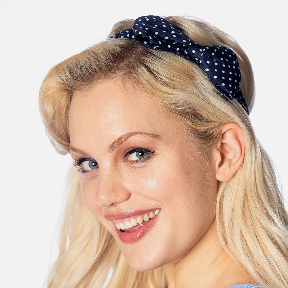 Black And White Polka Dot Elasticated Headband