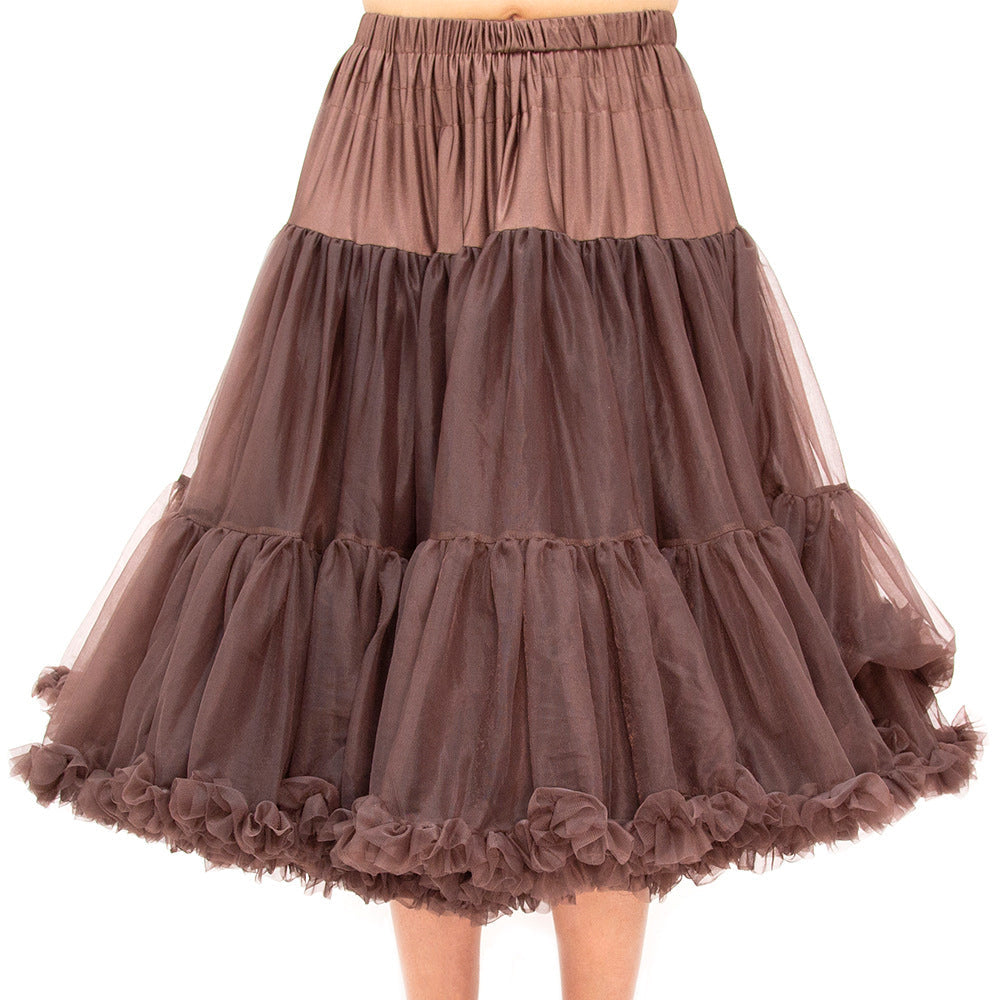 EXTRA LONG Full Chocolate Brown Net Vintage Rockabilly 50s Petticoat Skirt