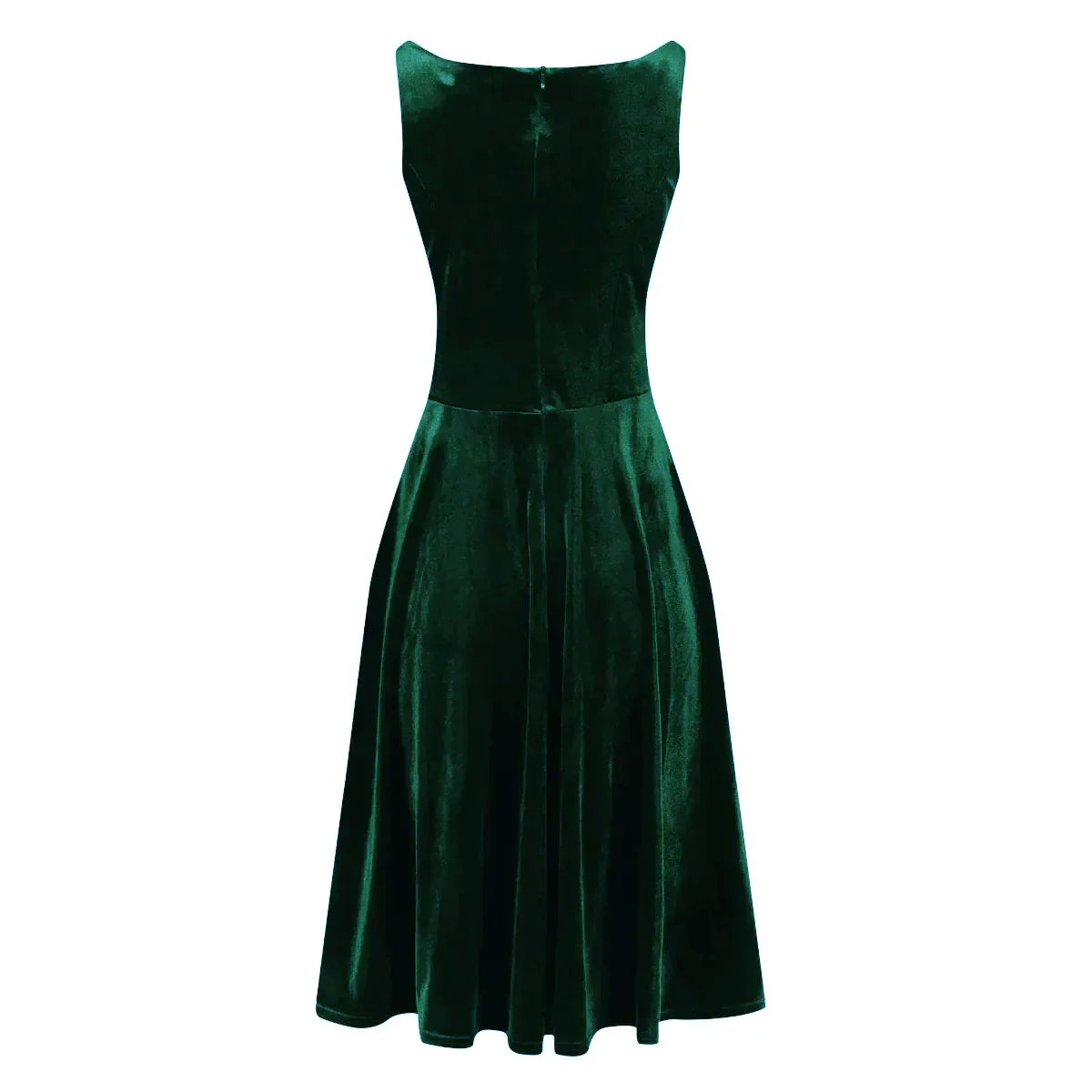 Emerald Green Velour Audrey Style 50s Swing Dress