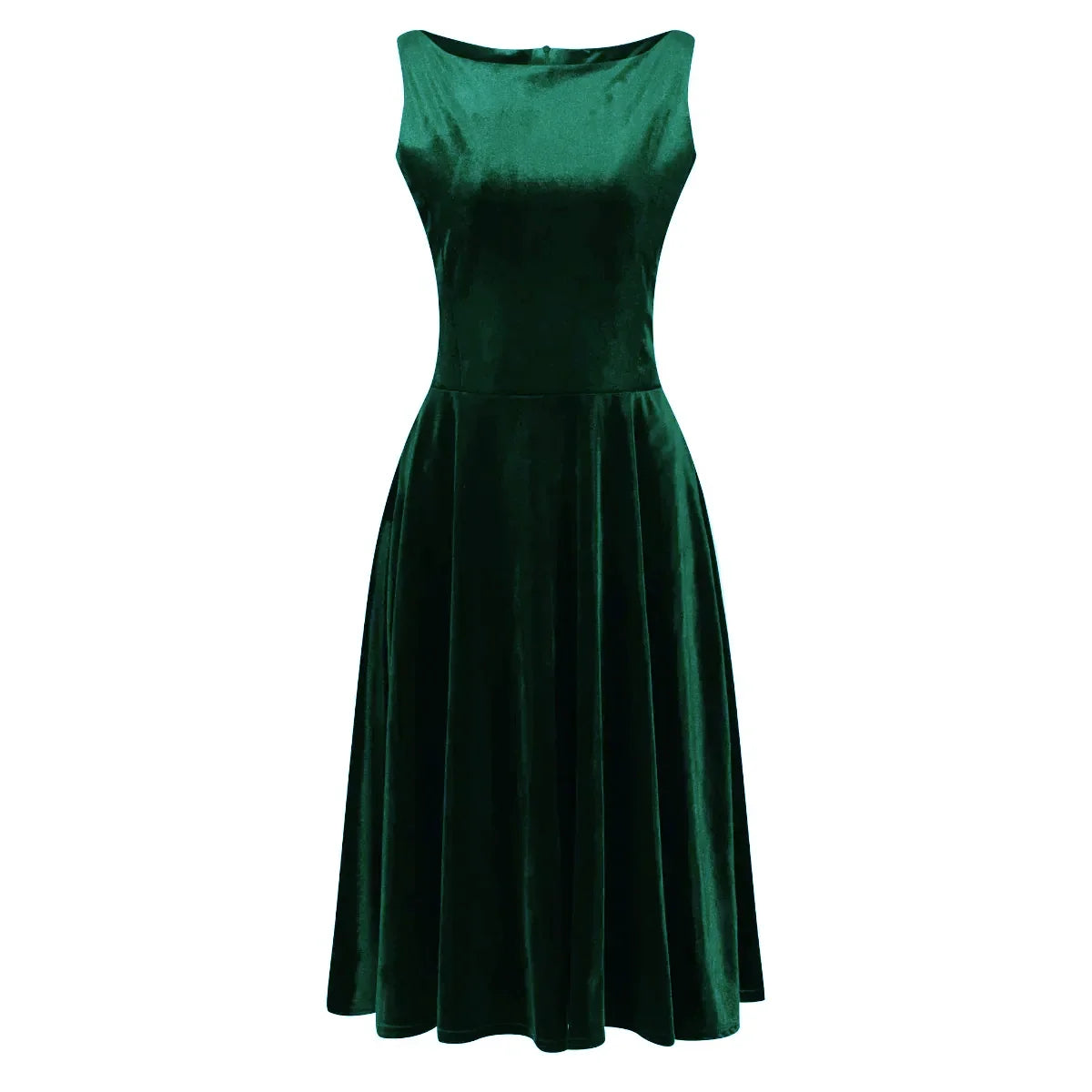 Emerald Green Velour Audrey Style 50s Swing Dress