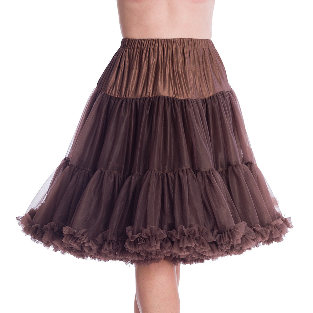 EXTRA VOLUME Chocolate Brown Net Vintage Rockabilly 50s Petticoat Skirt