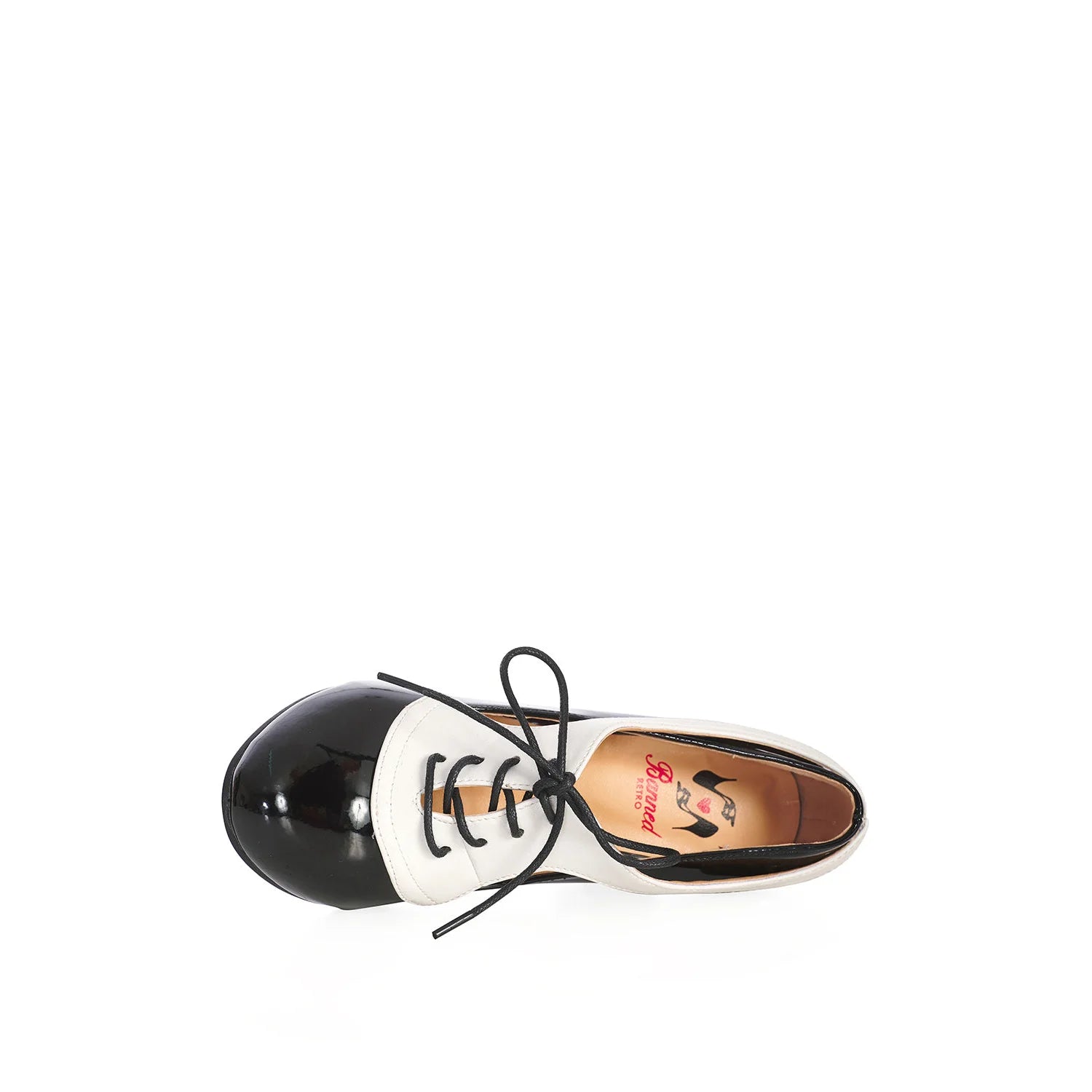 Black And White Lace Up 1940s Party Heels