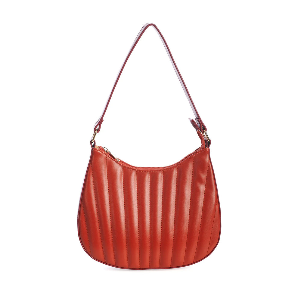 Red Quilted Retro Shoulder Strap Handbag