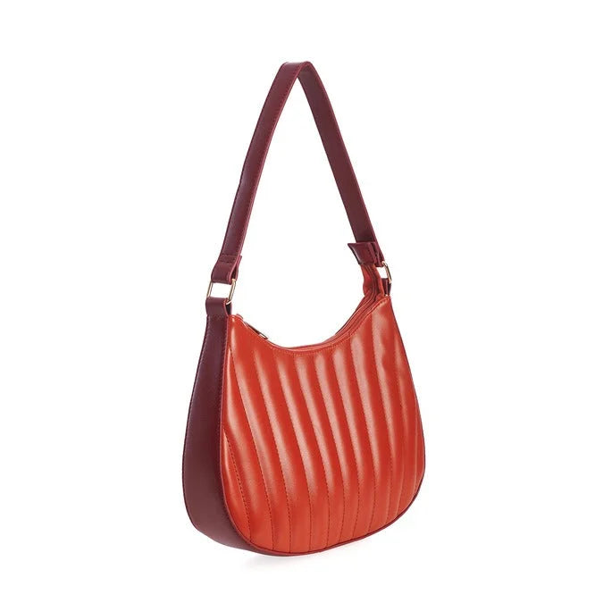 Red Quilted Retro Shoulder Strap Handbag