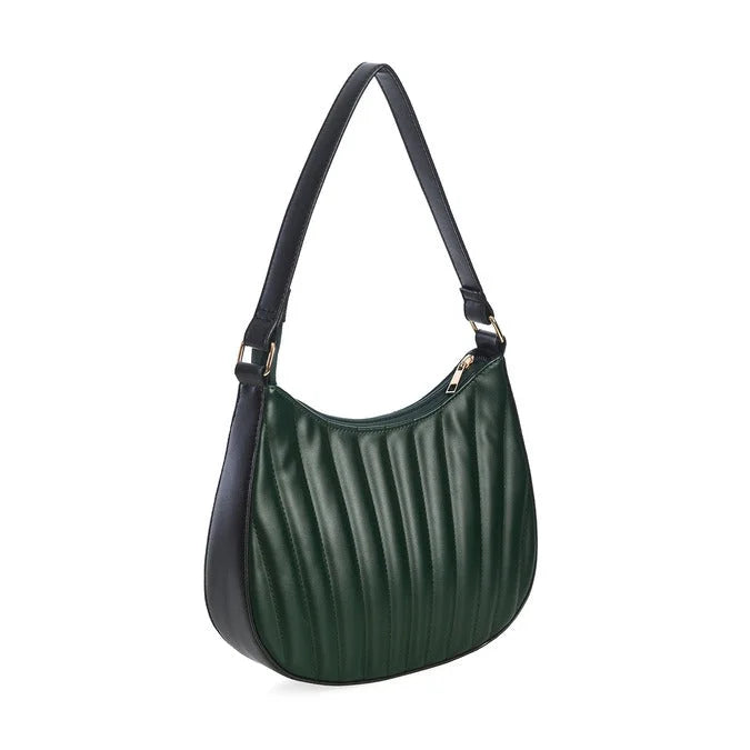 Green Quilted Retro Shoulder Strap Handbag