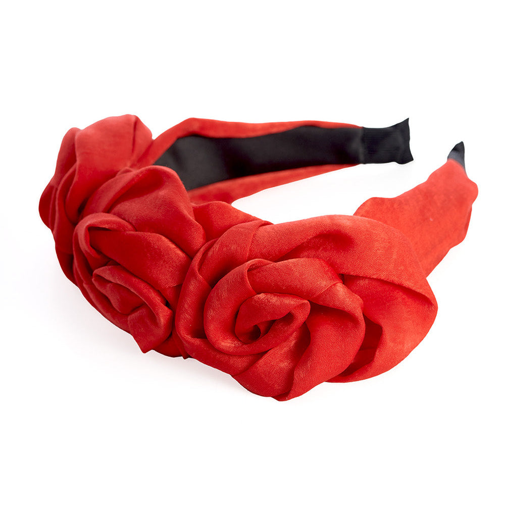 Vintage Red Rose Floral Headband