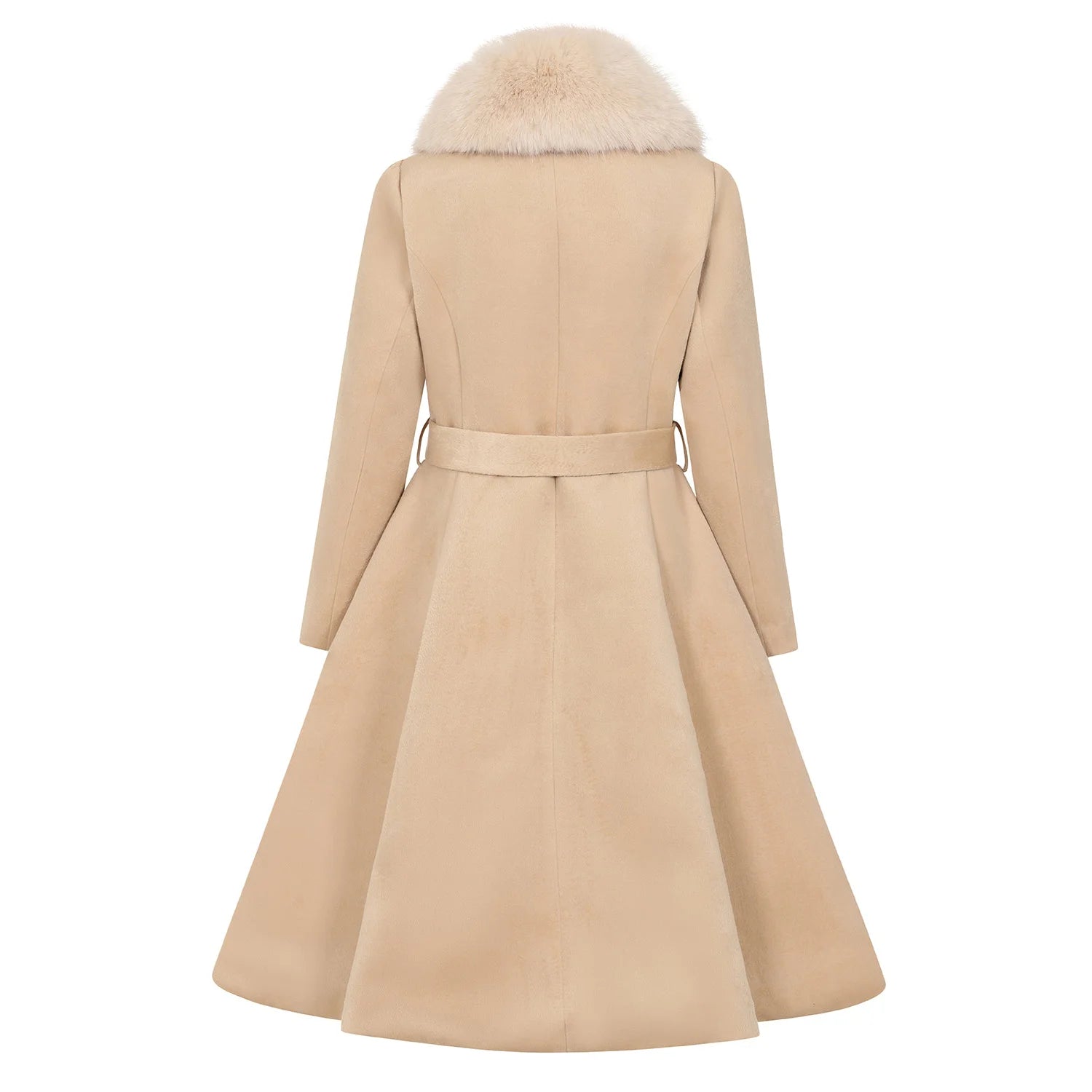 Beige Vintage Inspired Classic Swing Coat