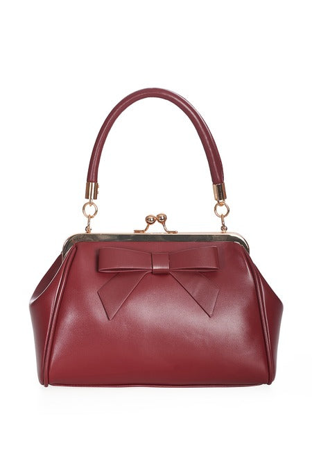 Burgundy Retro Patent Handbag