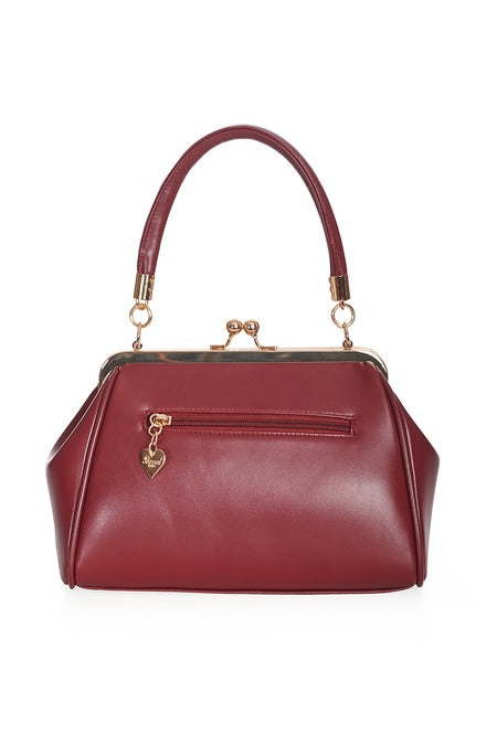 Burgundy Retro Patent Handbag