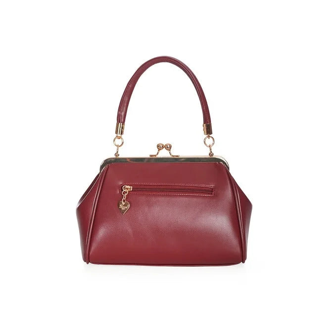 Burgundy Retro Patent Handbag