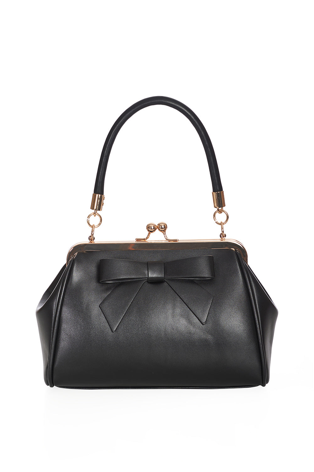 Black Retro Patent Handbag