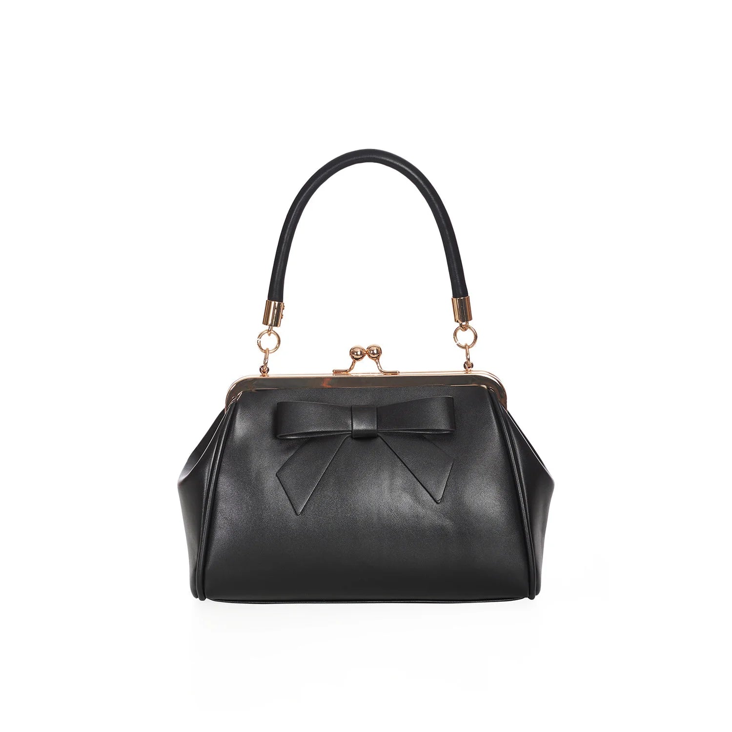 Black Retro Patent Handbag