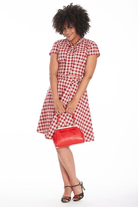 Red Retro Patent Handbag