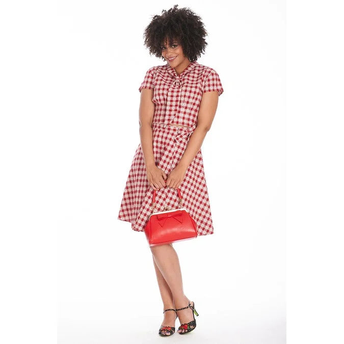 Red Retro Patent Handbag