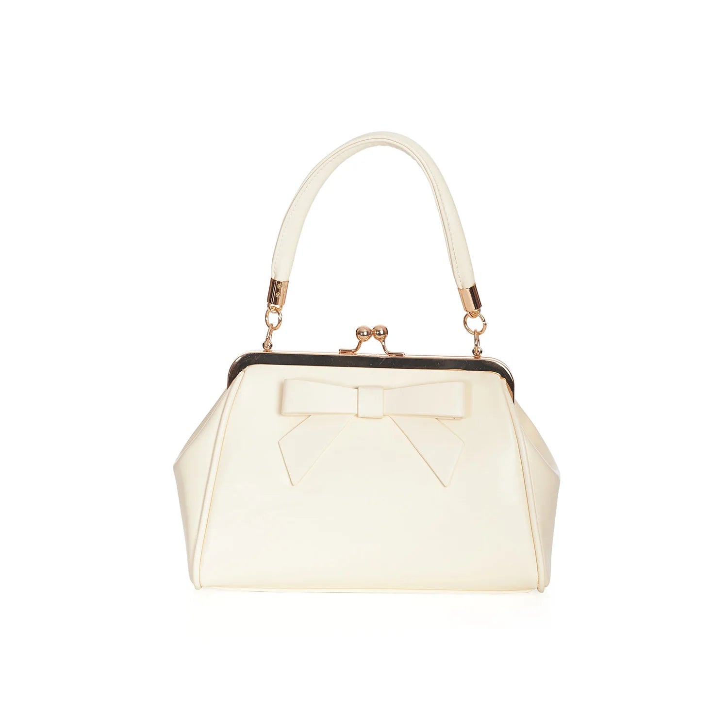 Cream Retro Patent Handbag - Pretty Kitty Fashion
