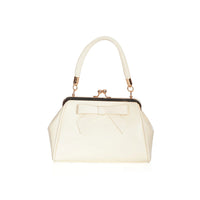 Cream Retro Patent Handbag - Pretty Kitty Fashion