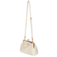 Cream Retro Patent Handbag - Pretty Kitty Fashion