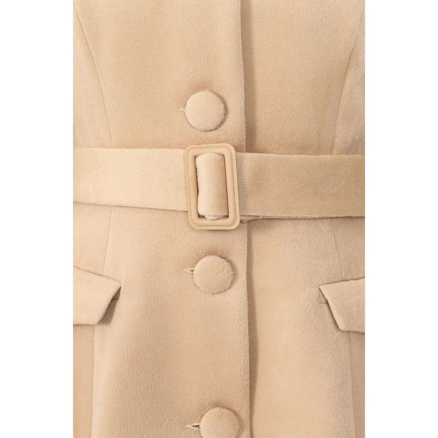 Beige Vintage Inspired Classic Swing Coat