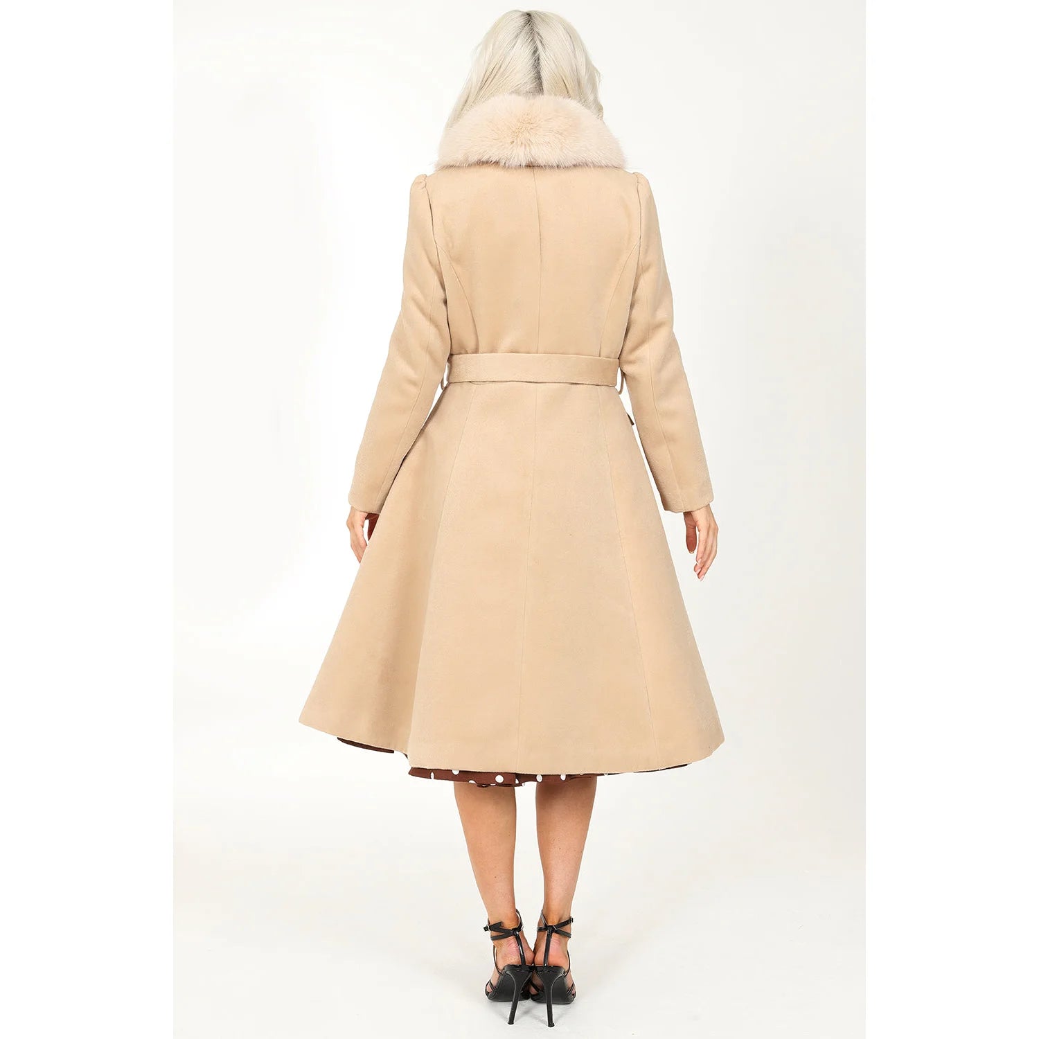 Beige Vintage Inspired Classic Swing Coat